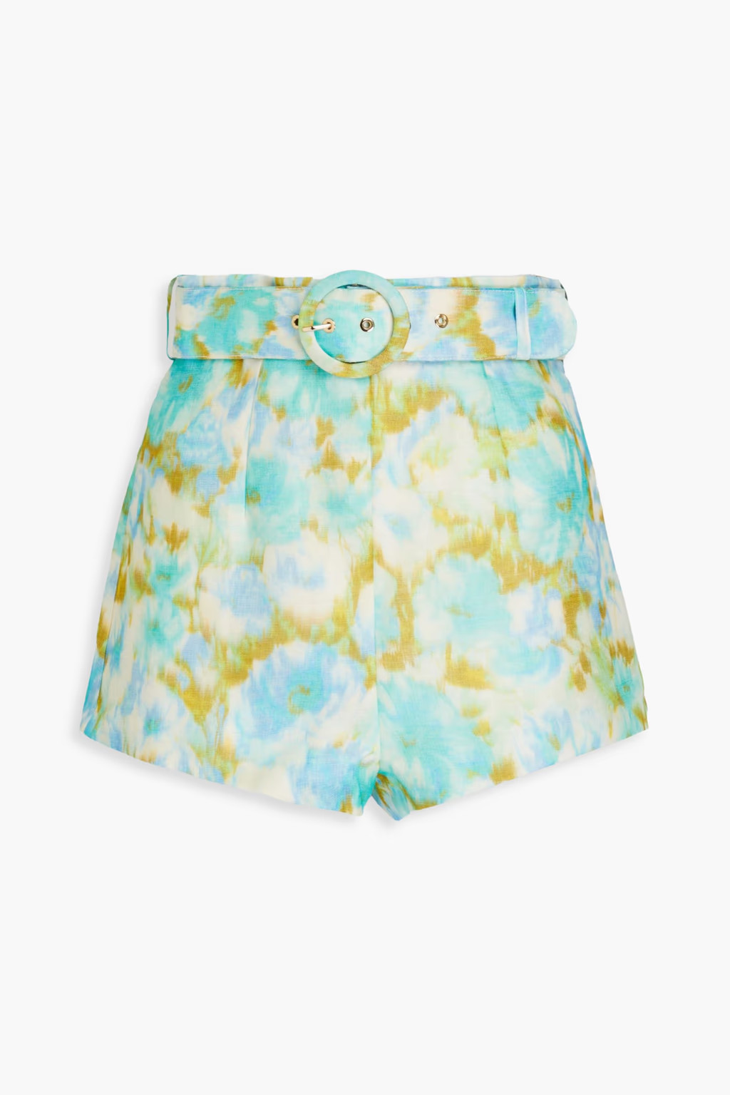 Belted floral-print linen and silk-blend shorts | The Outnet (US and CA)