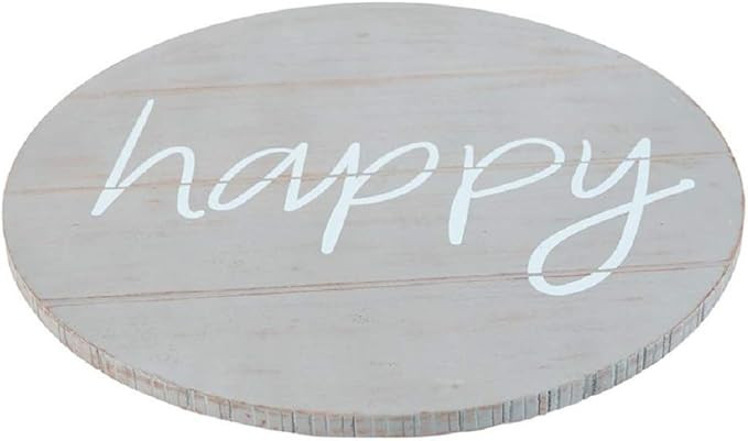 Mud Pie 41140006 Happy Lazy Susan Serving Tray, 16.5 inch, Gray | Amazon (US)