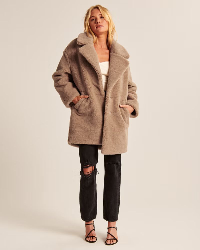 Women's A&F Teddy Coat | Women's Coats & Jackets | Abercrombie.com | Abercrombie & Fitch (US)