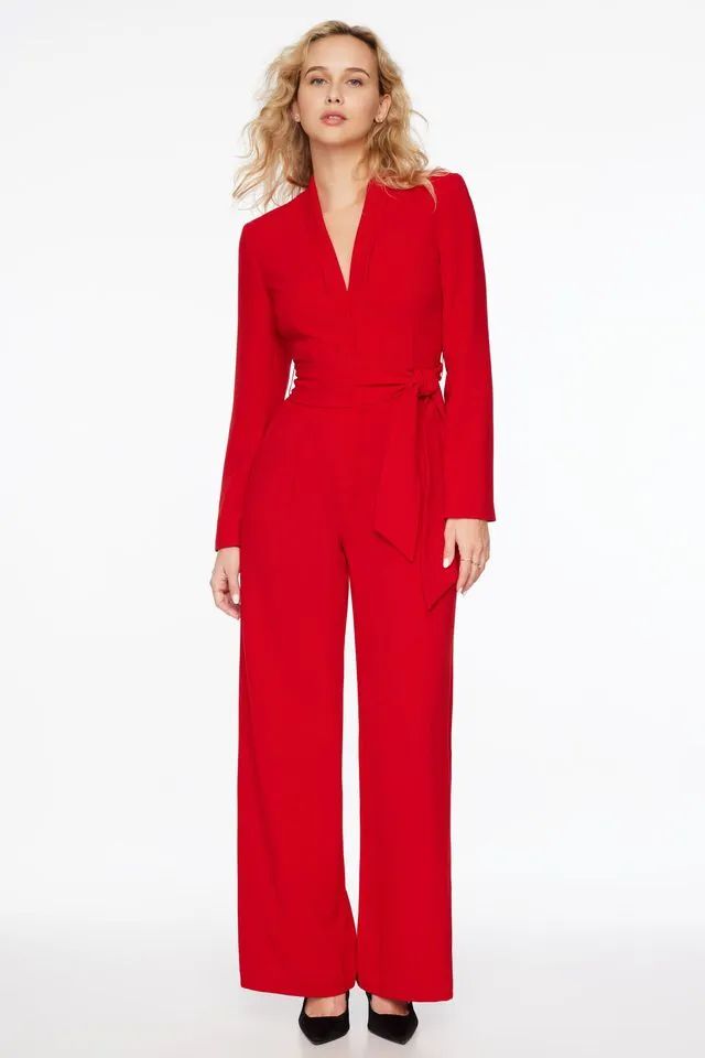 Rania Belted Blazer Jumpsuit | Dynamite Clothing