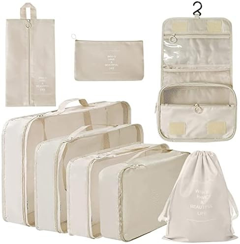 Xducom Packing Cubes, 8 Set Packing Cubes for Suitcase, Luggage Organizers for Travel Accessories... | Amazon (US)