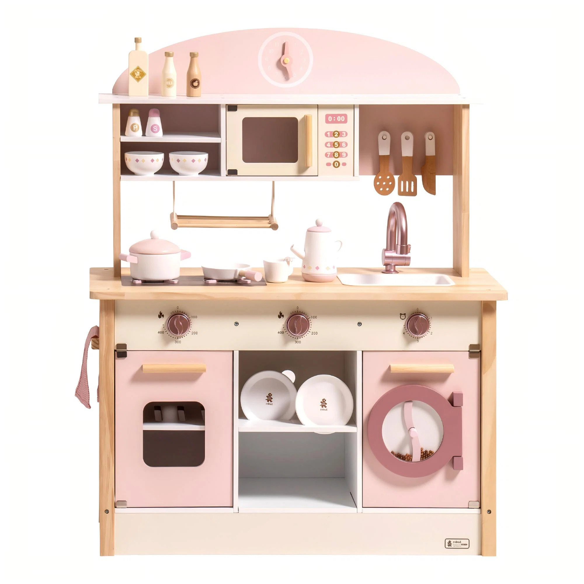 Solid Wood Play Kitchen & Accessories Set, Preschool Kitchen Set, Kids Kitchen Playset | Wayfair North America