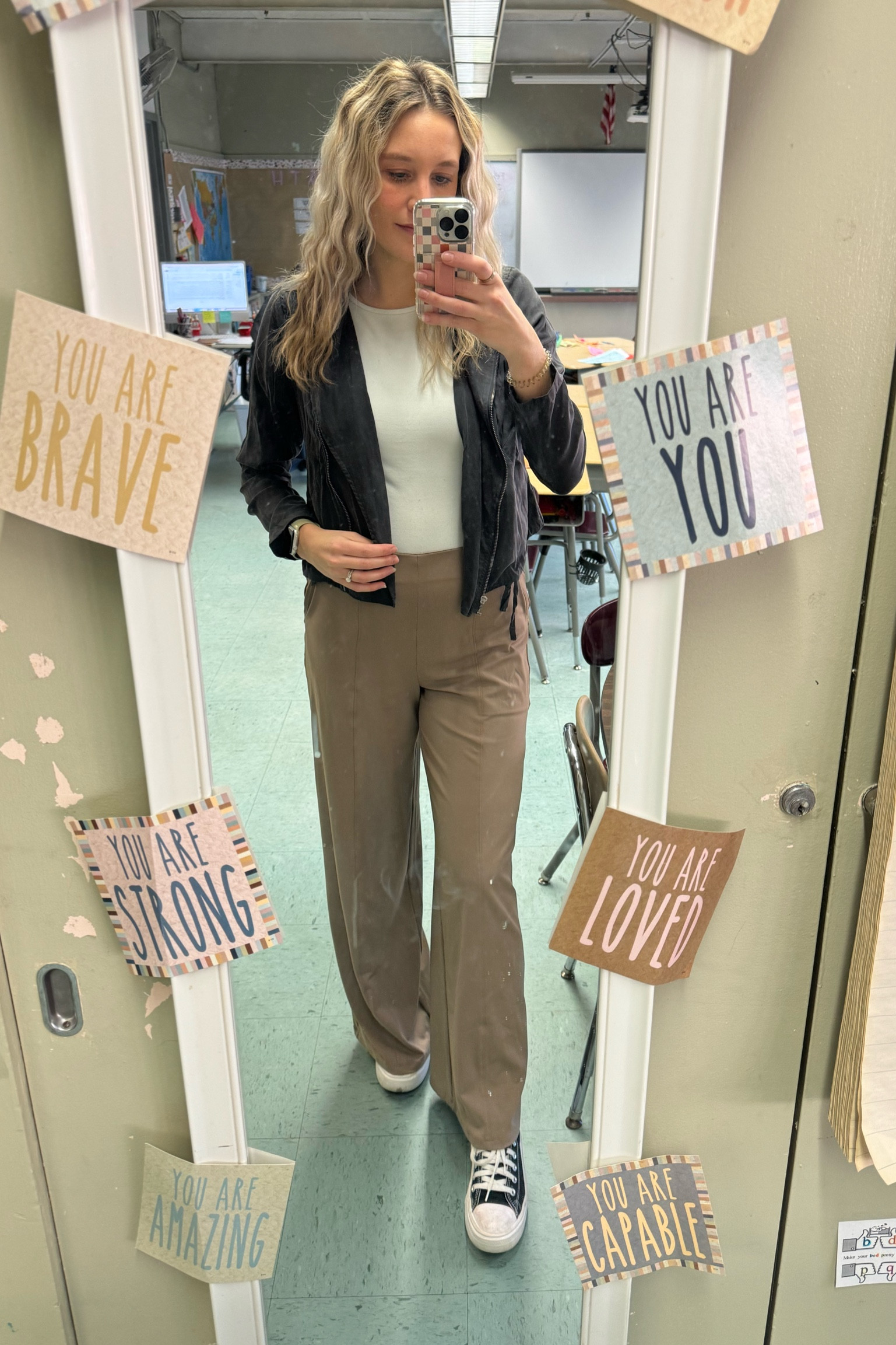 Thursday teacher outfit

Converse move sneakers
Old navy pants
Abercrombie bodysuit
Abercrombie jacket 

#LTKworkwear #LTKfindsunder50 #LTKmidsize
