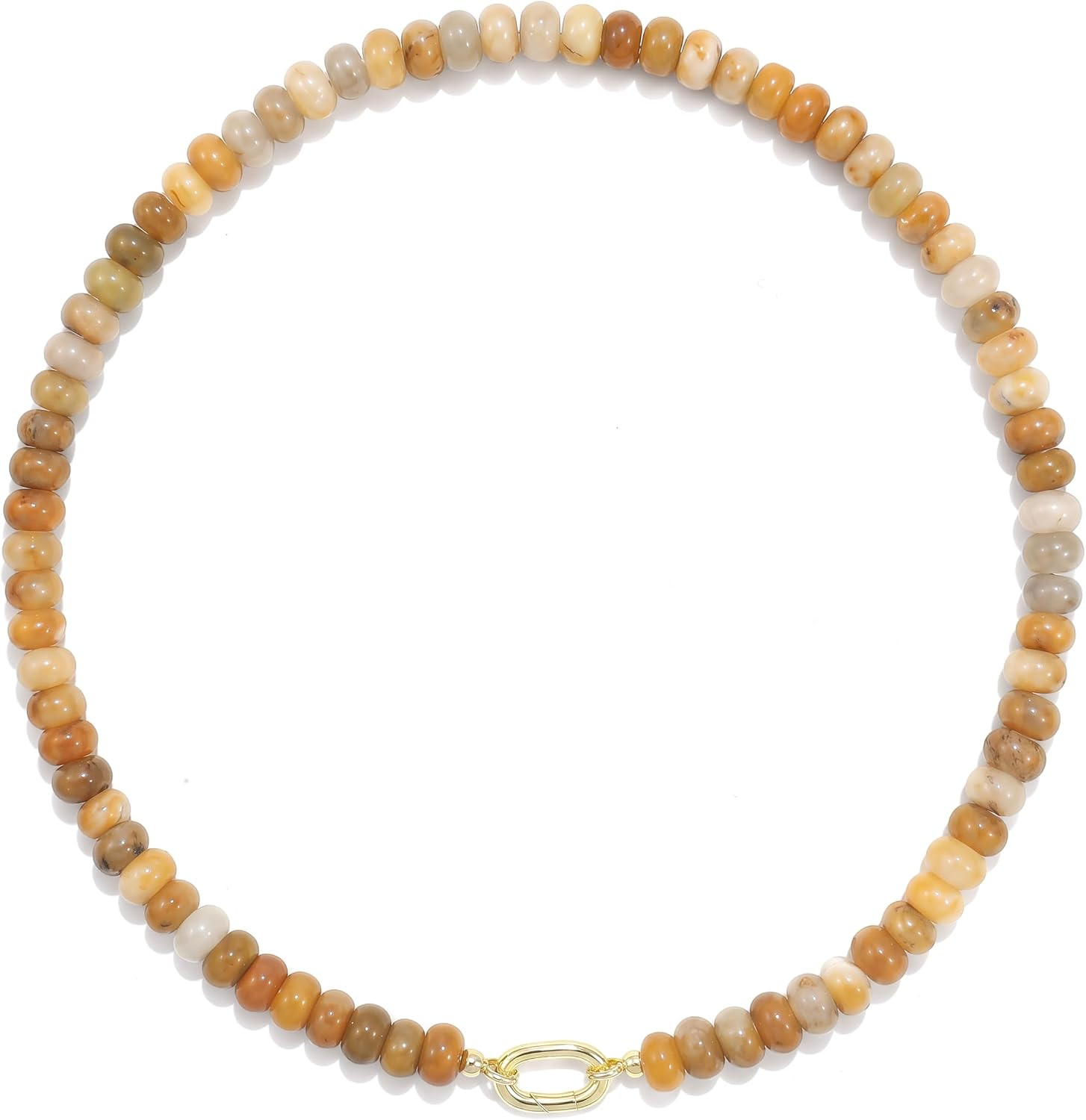 Beaded Natural Stone Necklaces for Women Choker Gemstone Bead Summer Beach Jewelry Necklace | Amazon (US)
