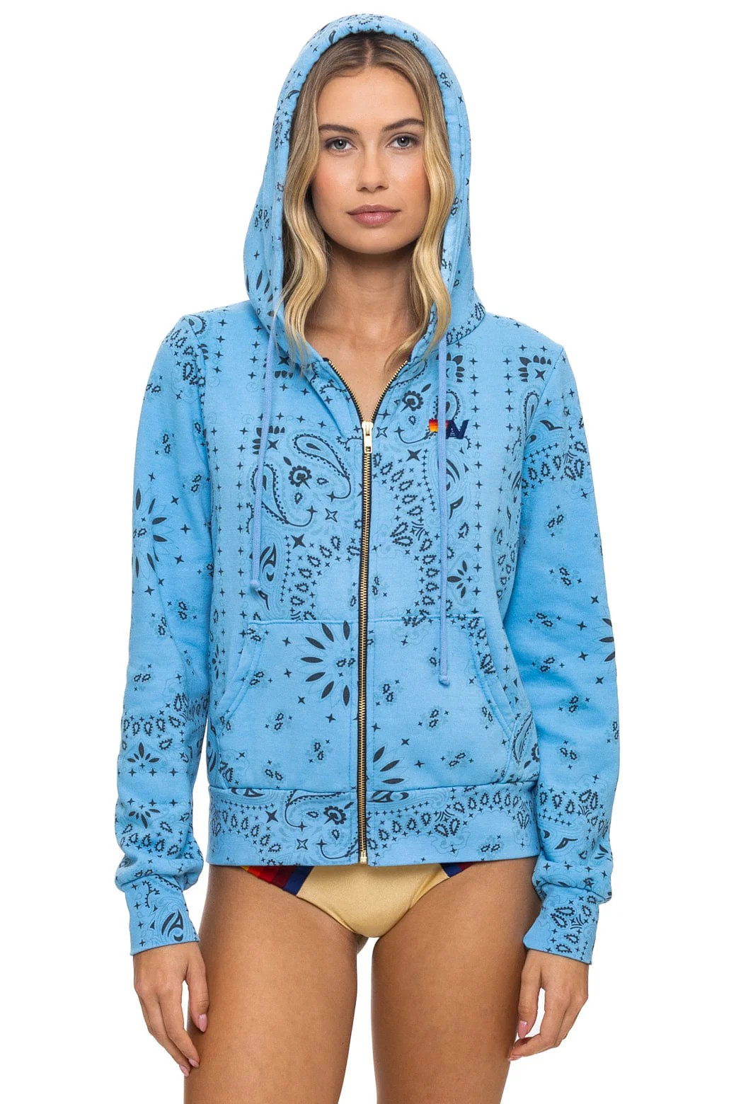 BANDANA ZIP HOODIE - SKY | Aviator Nation