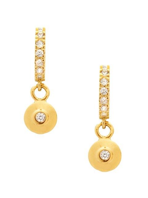 Kaia 24K-Antique-Gold-Plated & Zircon Crystal Huggie Earrings | Saks Fifth Avenue