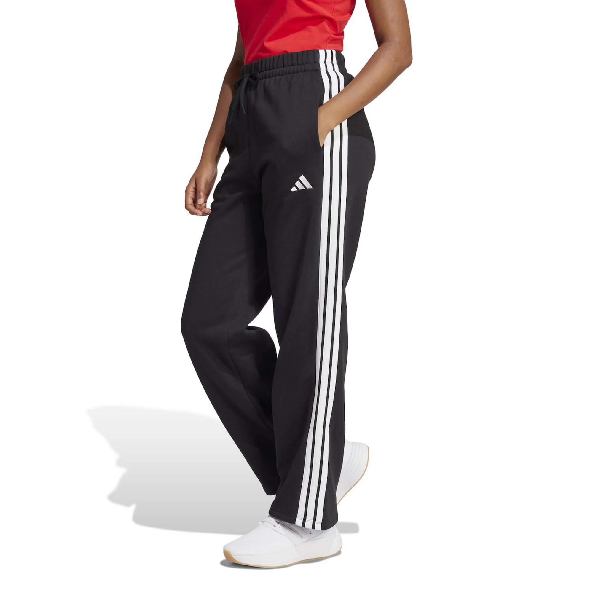 Women's adidas Essentials 3-Stripes Fleece Open Hem Sportswear Pants | Kohl's