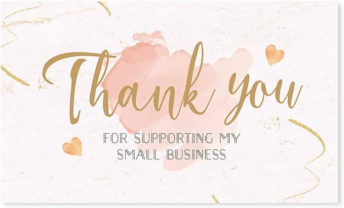120 Thank You For Supporting My Small Business Cards (3.5 x 2 Inches), Blush Pink and Gold Theme ... | Amazon (US)