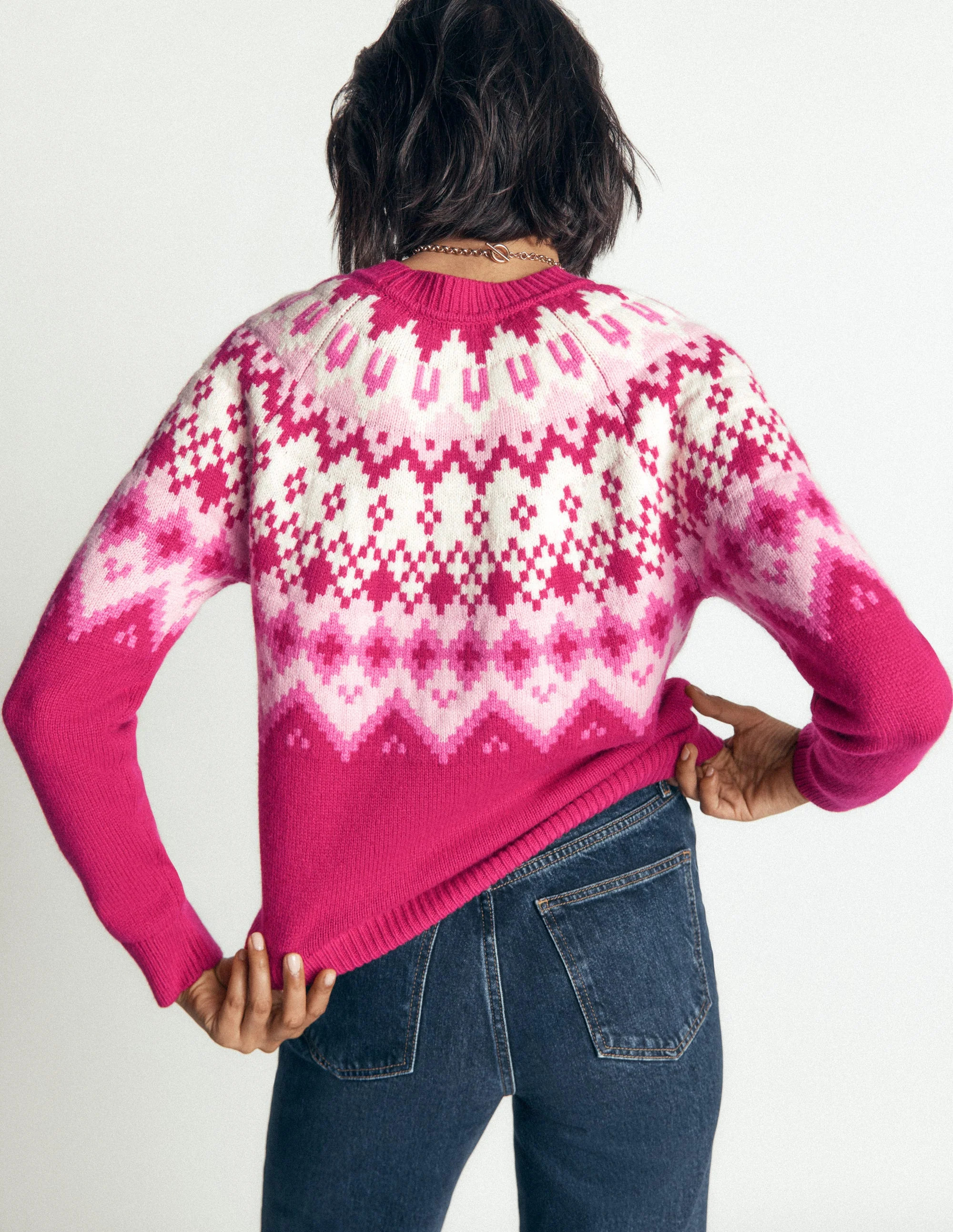 Mae Fair Isle Knitted Sweater-Red Bud Melange | Boden (US)