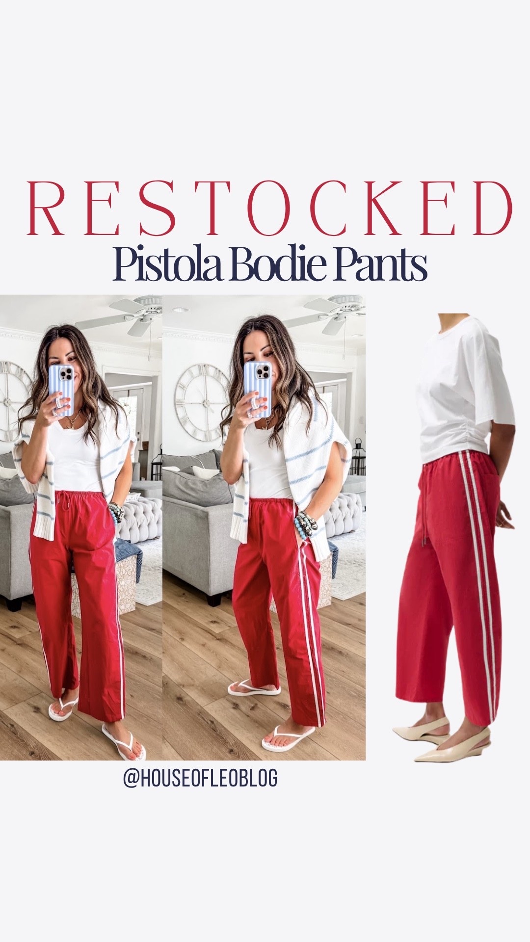 Wearing small track pants. These have been sold out for months, but they are finally back in stock.

#LTKOver40 #LTKPetite