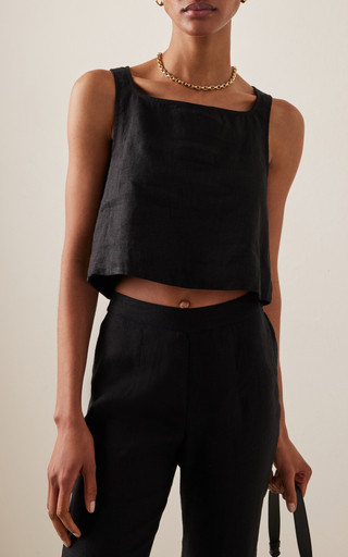 Val Cropped Linen Top | Moda Operandi (Global)