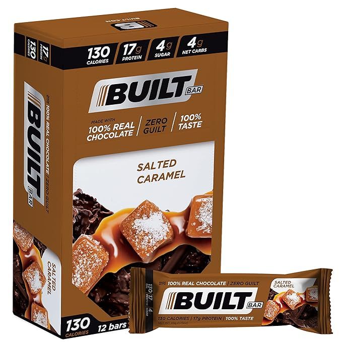 Built Bar 12 Pack High Protein and Energy Bars - Low Carb, Low Calorie, Low Sugar - Covered in 10... | Amazon (US)