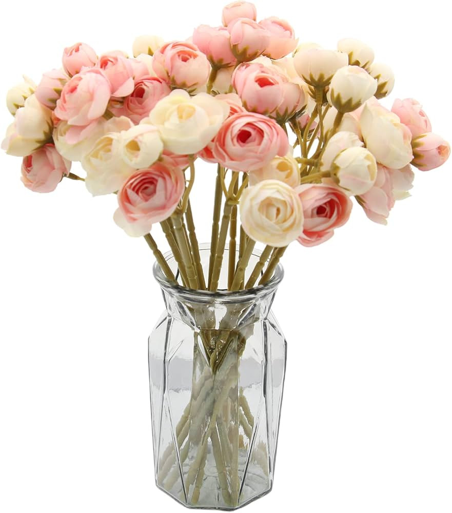 Hananona 18 Pcs Artificial Silk Rose Flowers Persian Ranunculus Bouquet Asian Buttercup,Suitable ... | Amazon (US)