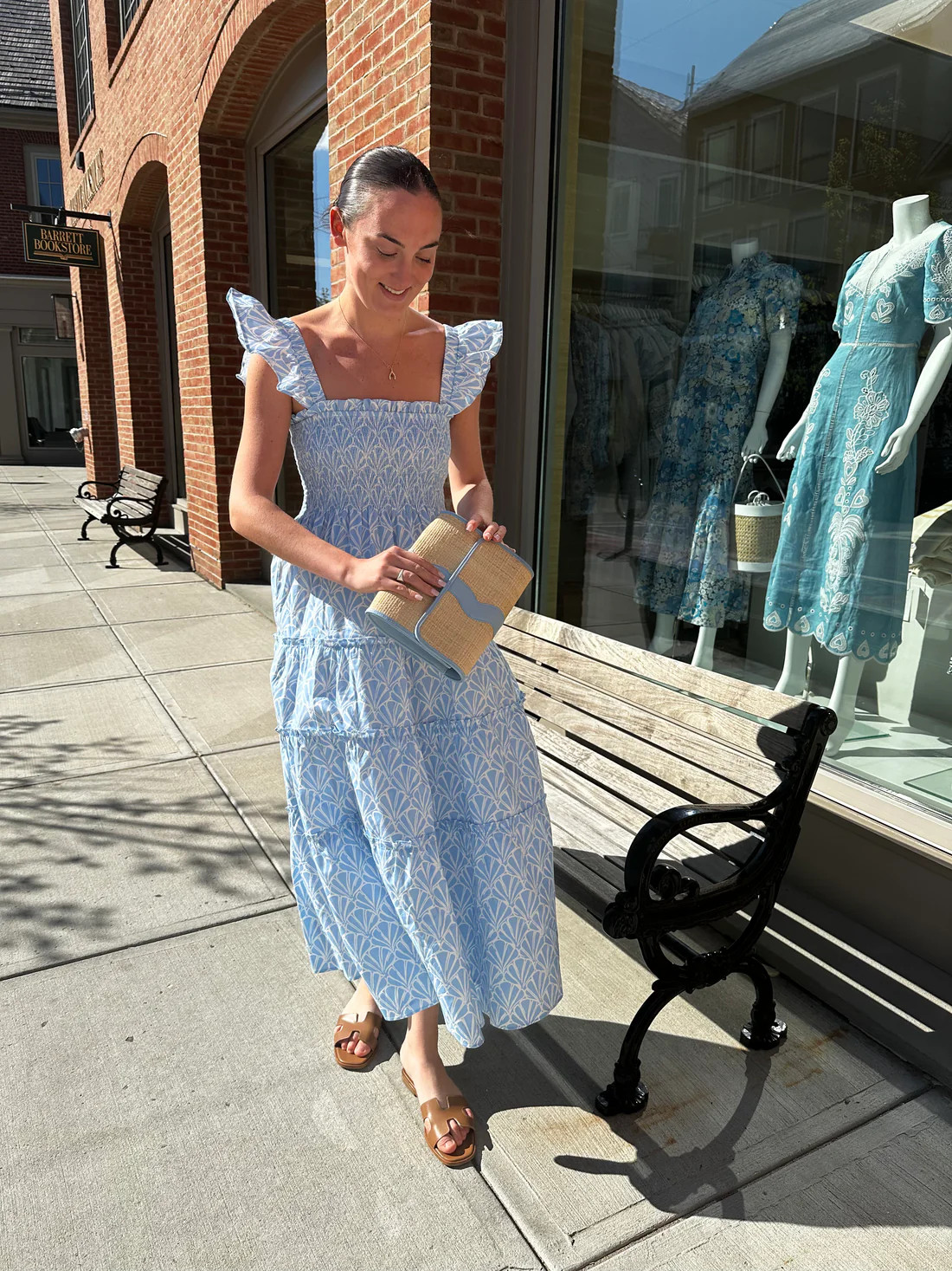 Seashell Print Flutter Sleeve Smocked Midi Dress | Sail to Sable