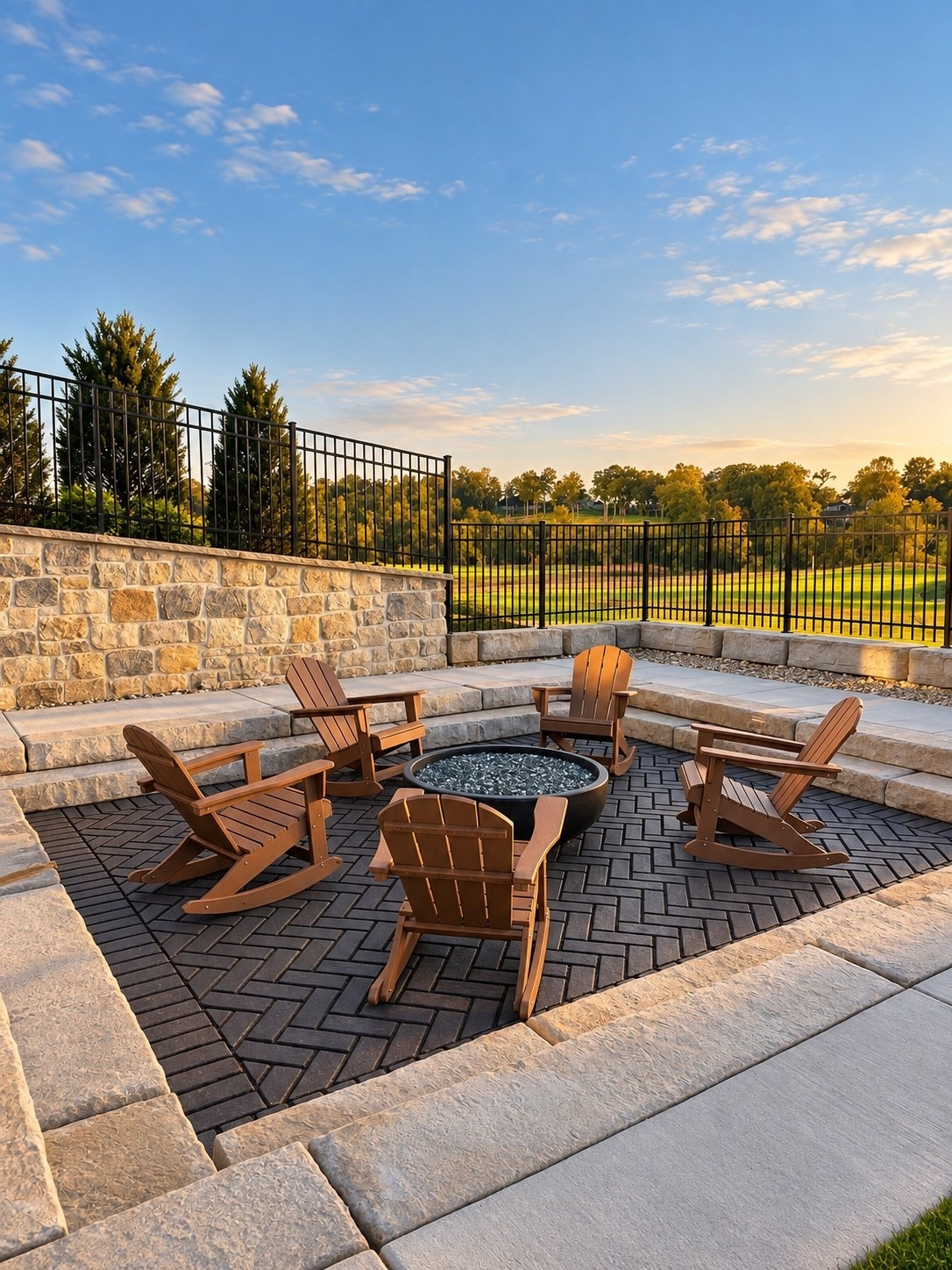 Our fire pit area is finally complete and absolute love the chairs that we chose! ￼

#LTKHome #LTKvlog