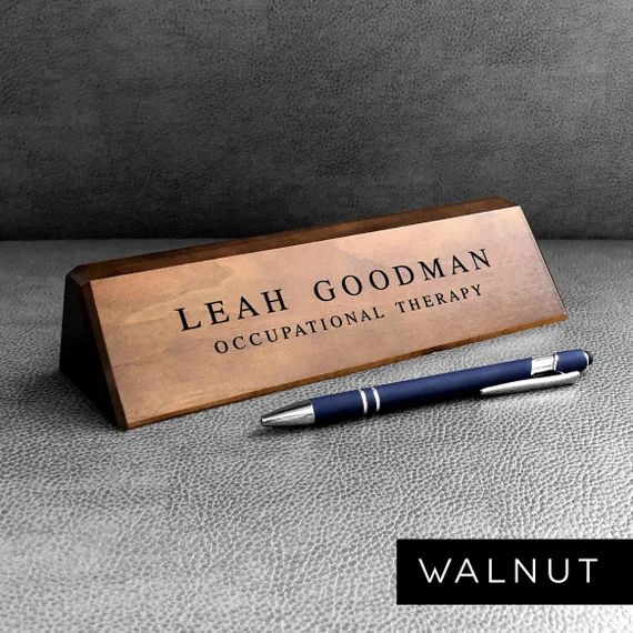 Engraved Dad Gift Desk Name Plate, Custom Name Sign, Personalized Wood Desk Name, Customized Waln... | Etsy (US)