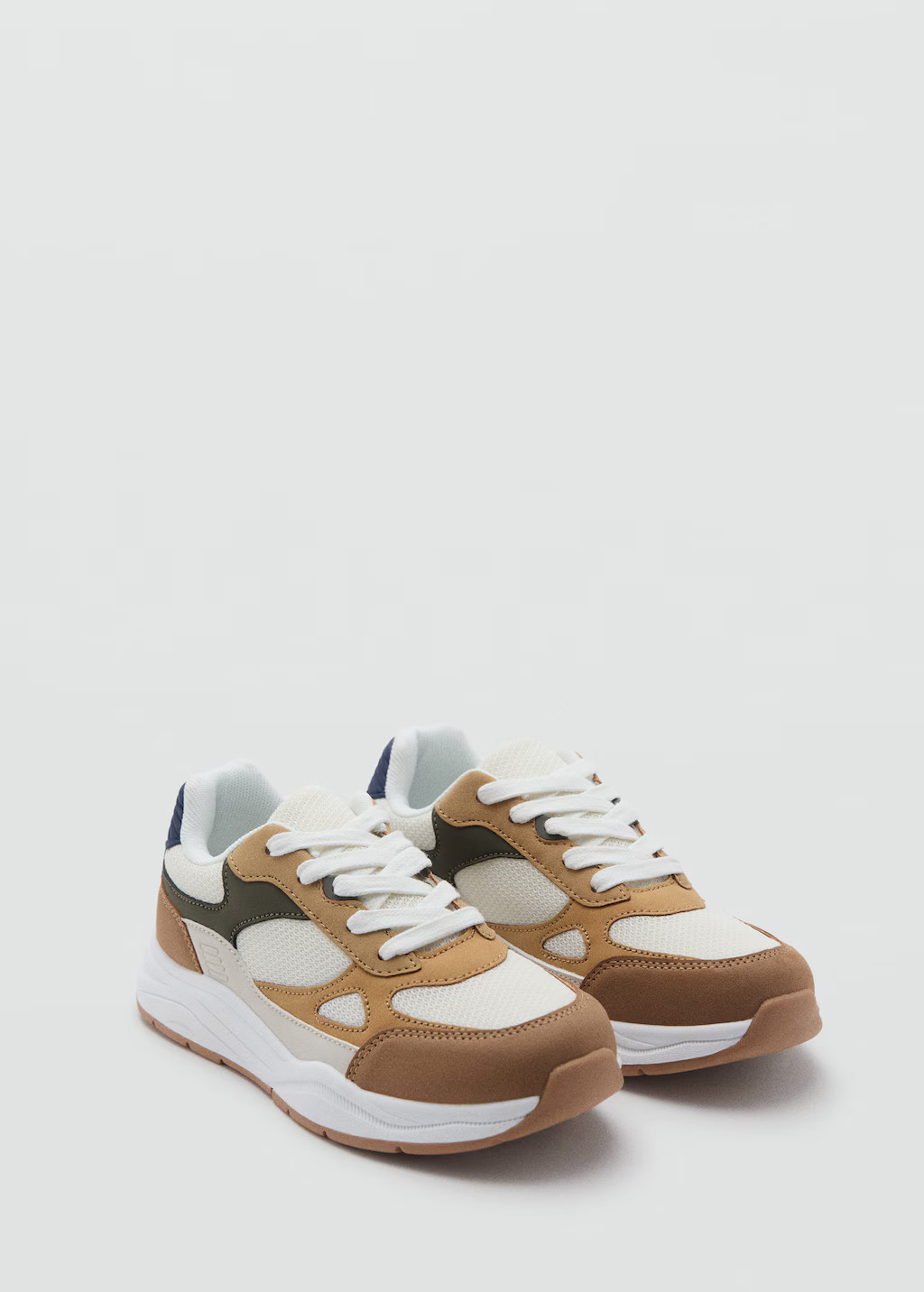 Lace-up mixed sneakers beige - Kids - 5½ - MANGO KIDS | Mango (US/MX/AU)