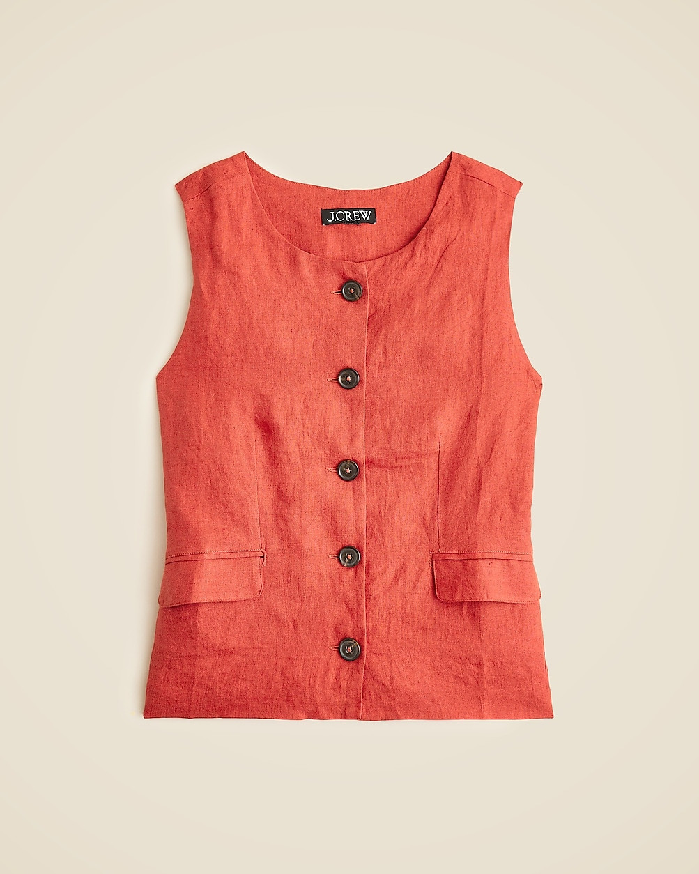 Crewneck vest in linen | J. Crew US