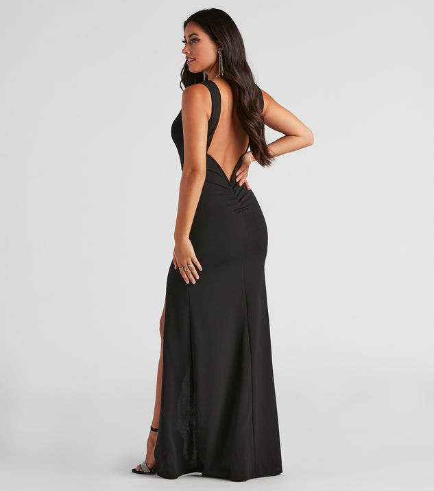 Addie Formal Open Back Crepe Dress | Windsor Stores