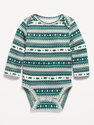Unisex Long-Sleeve Printed Bodysuit for Baby | Old Navy (CA)