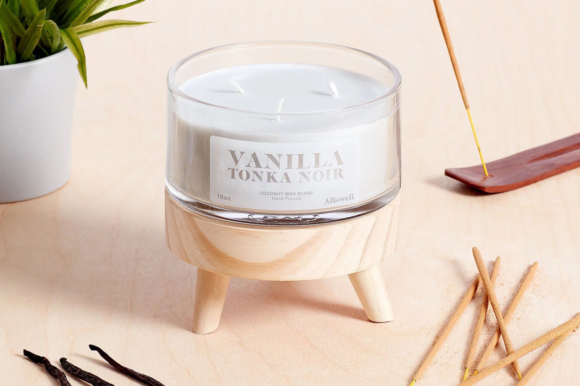 Allswell Vanilla Tonka Noir Coconut Wax Blend Candle, 16 oz. - Walmart.com | Walmart (US)