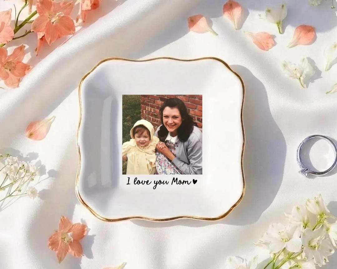 Personalized Mom Photo Jewelry Dish: Ceramic Trinket Tray Gift for Mom, Mothers Day Gift, Thank Y... | Etsy (US)