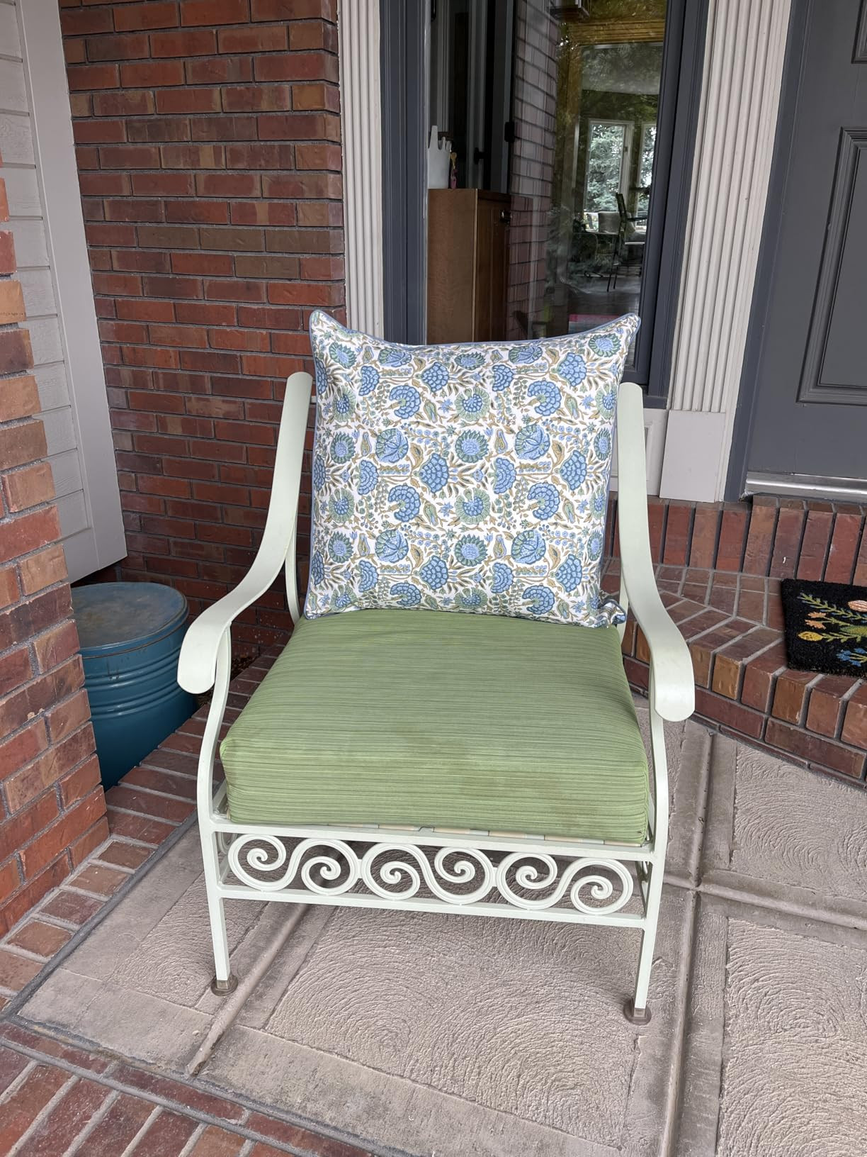 Ridhi Block Print Light Steel Blue Pillow Cover 20" x 20" (Pack of 2) Decorative Couch Pillows fo... | Amazon (US)