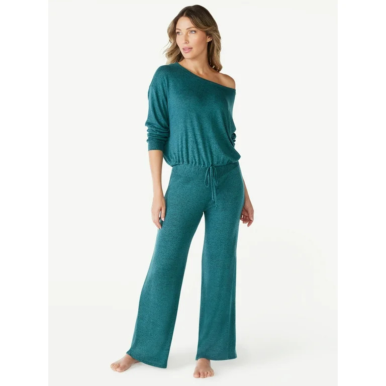 Sofia Intimates Women's Off the Shoulder Lounge Pant Set, 2-Piece, Sizes XS-3X | Walmart (US)