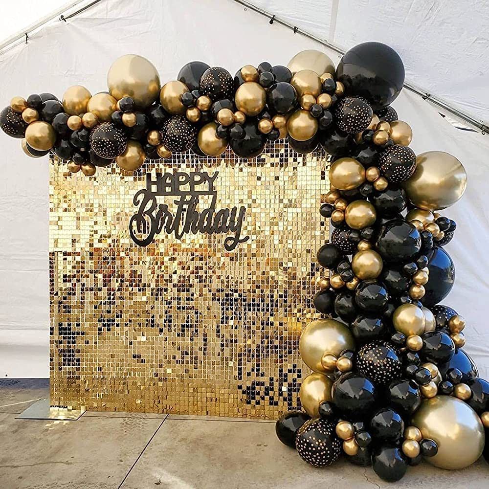 Light Gold Shimmer Wall Backdrop- 24 pcs Decorations Panel Glitter Bling Photo Background Backdro... | Amazon (US)