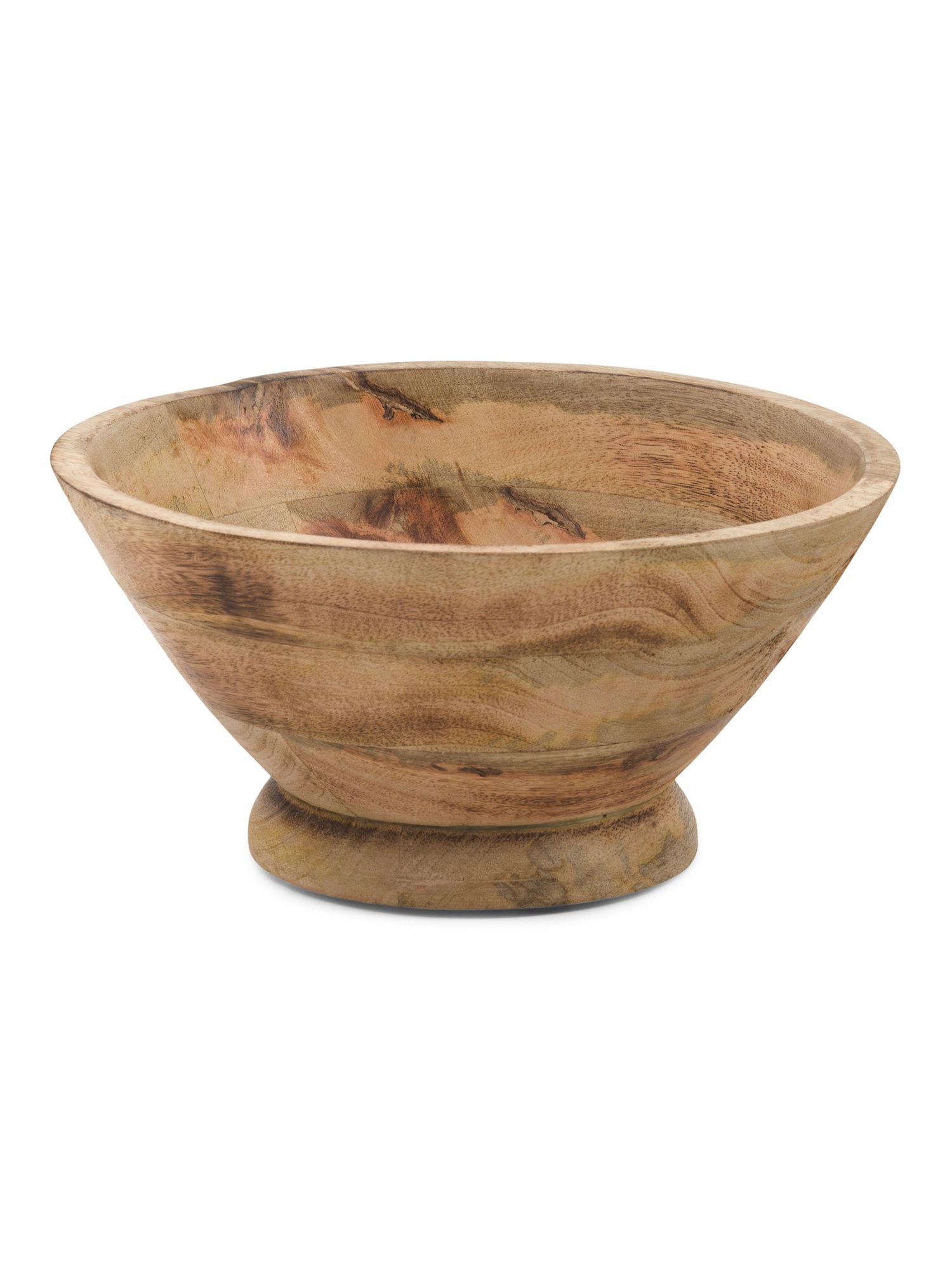 10in Wooden Bowl With Base | TJ Maxx