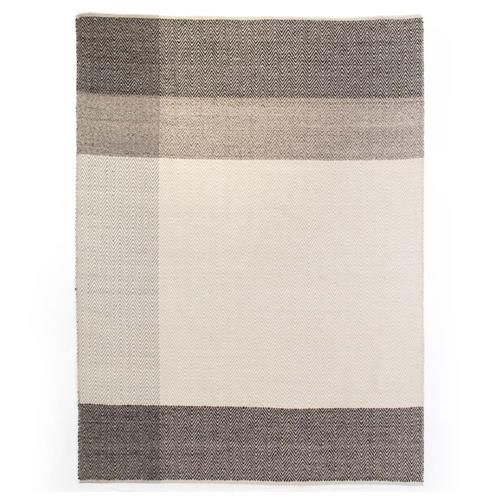 Brielle Modern Classic Brown Wool Striped Patterned Rug - 8'x10' | Kathy Kuo Home