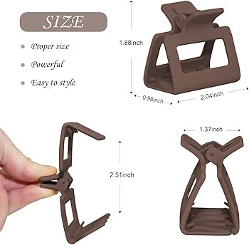 Medium Claw Hair Clips for Women Girls, 2" Matte Rectangle Small Hair Claw Clips for Thin/Medium ... | Amazon (US)