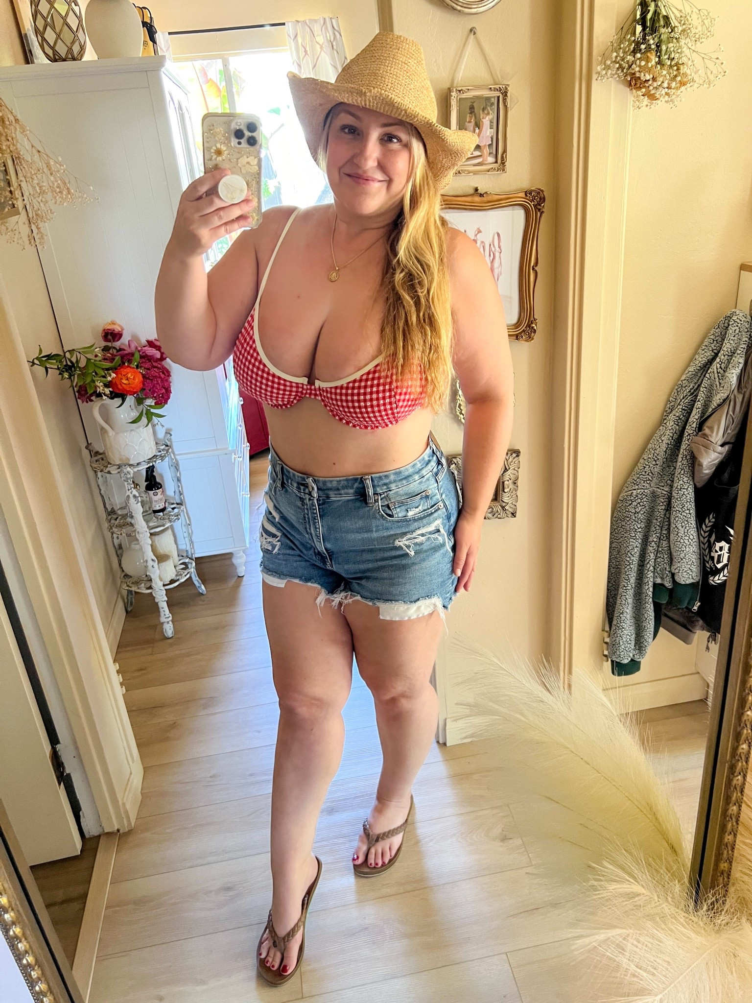 Coastal cowgirl vibe
Love this bikini top with wired support!
Wearing size XL
Shorts are a curvy girl must have! 
Wearing size 14

#LTKMidsize #LTKSummerEdit #LTKSwim