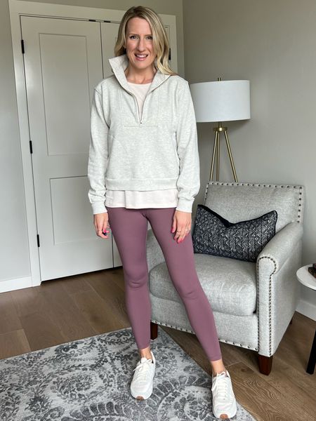This Varley half zip, high waisted mauve leggings and Nike Daybreak tennis shoes are Uber comfy and the perfect athleisure wear outfit! #varley #halfzip #amazonfind

#LTKstyletip #LTKFind #LTKunder100