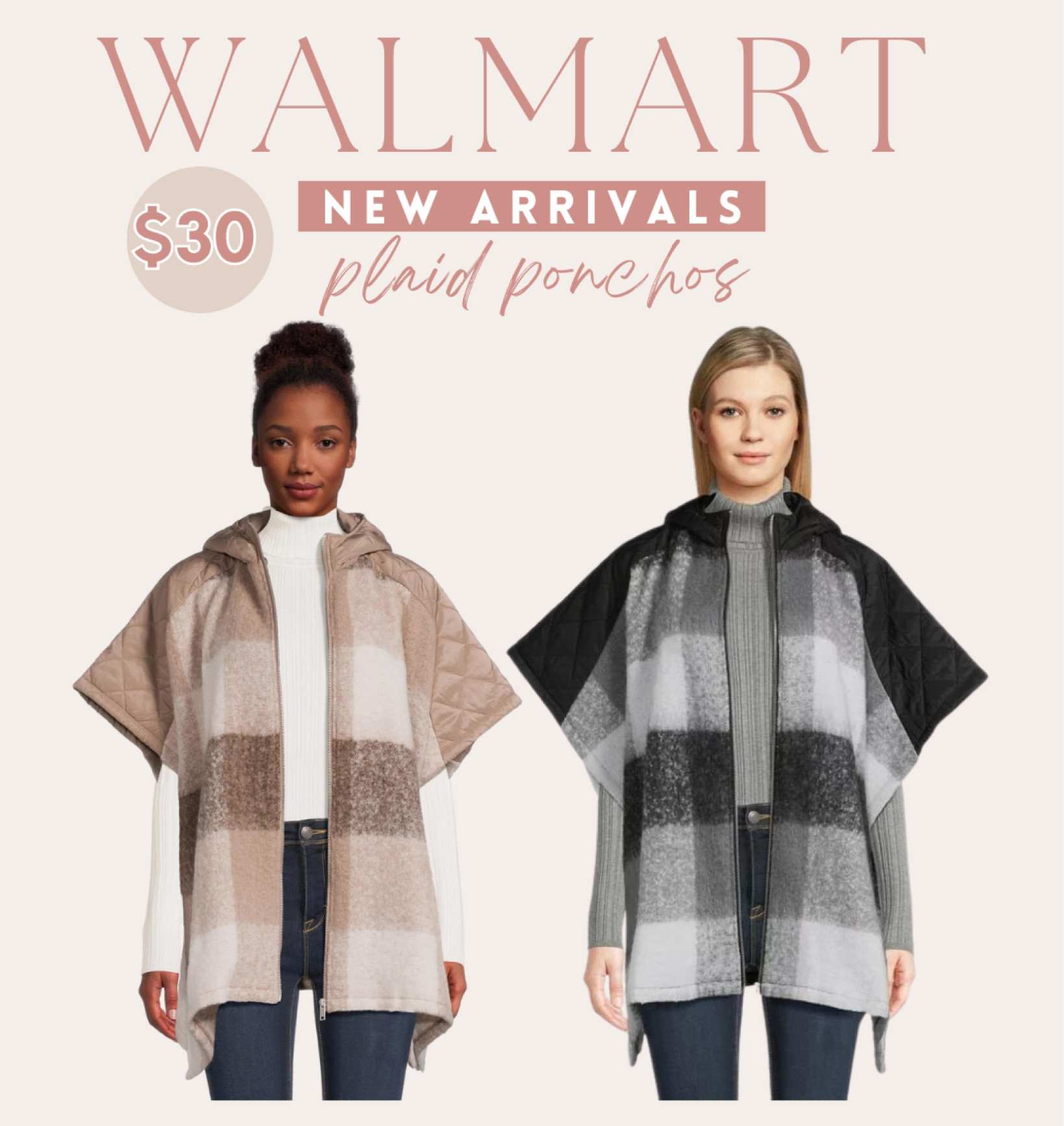 Time and Tru Women’s Plaid Zip Poncho with Hood, Sizes S/M-L-XL


#LTKSeasonal #LTKworkwear #LTKfindsunder50
