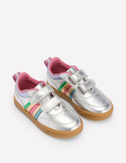 Colourblock Low Tops-Silver Metallic | Boden (US)