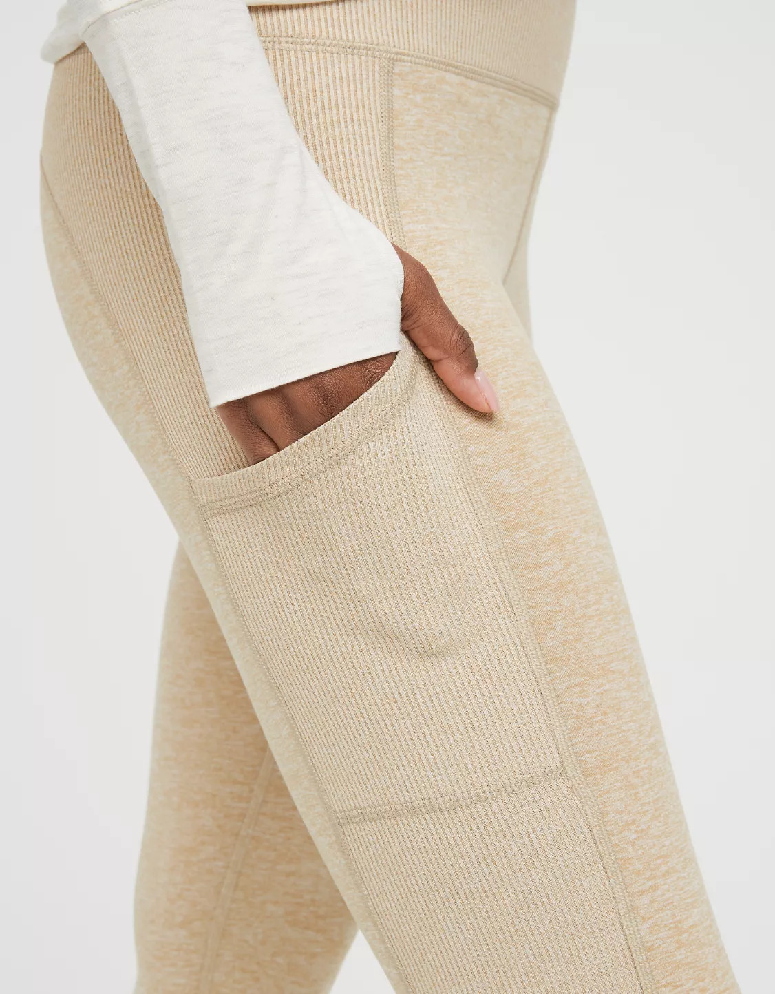 OFFLINE By Aerie The Hugger Ribbed Pocket Legging | American Eagle Outfitters (US & CA)