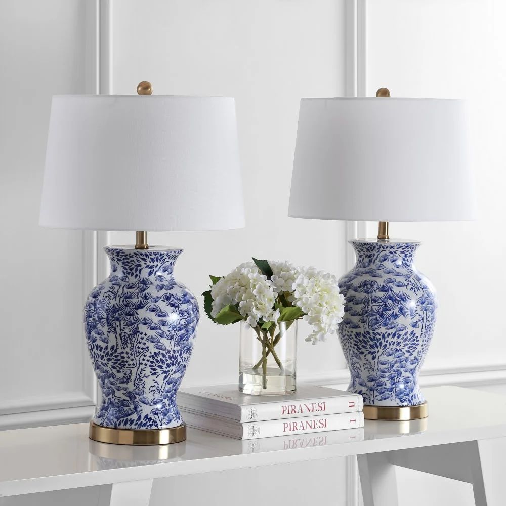 Alona Blue and White Table Lamp Set of 2 | 1stopbedrooms