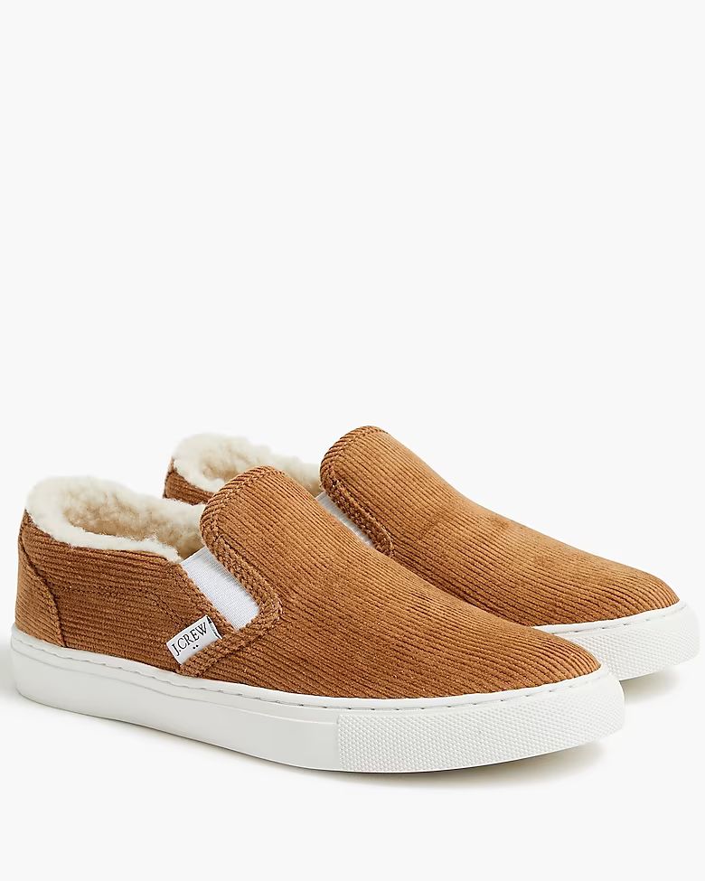Corduroy slip-on sneakers with sherpa lining | J.Crew Factory