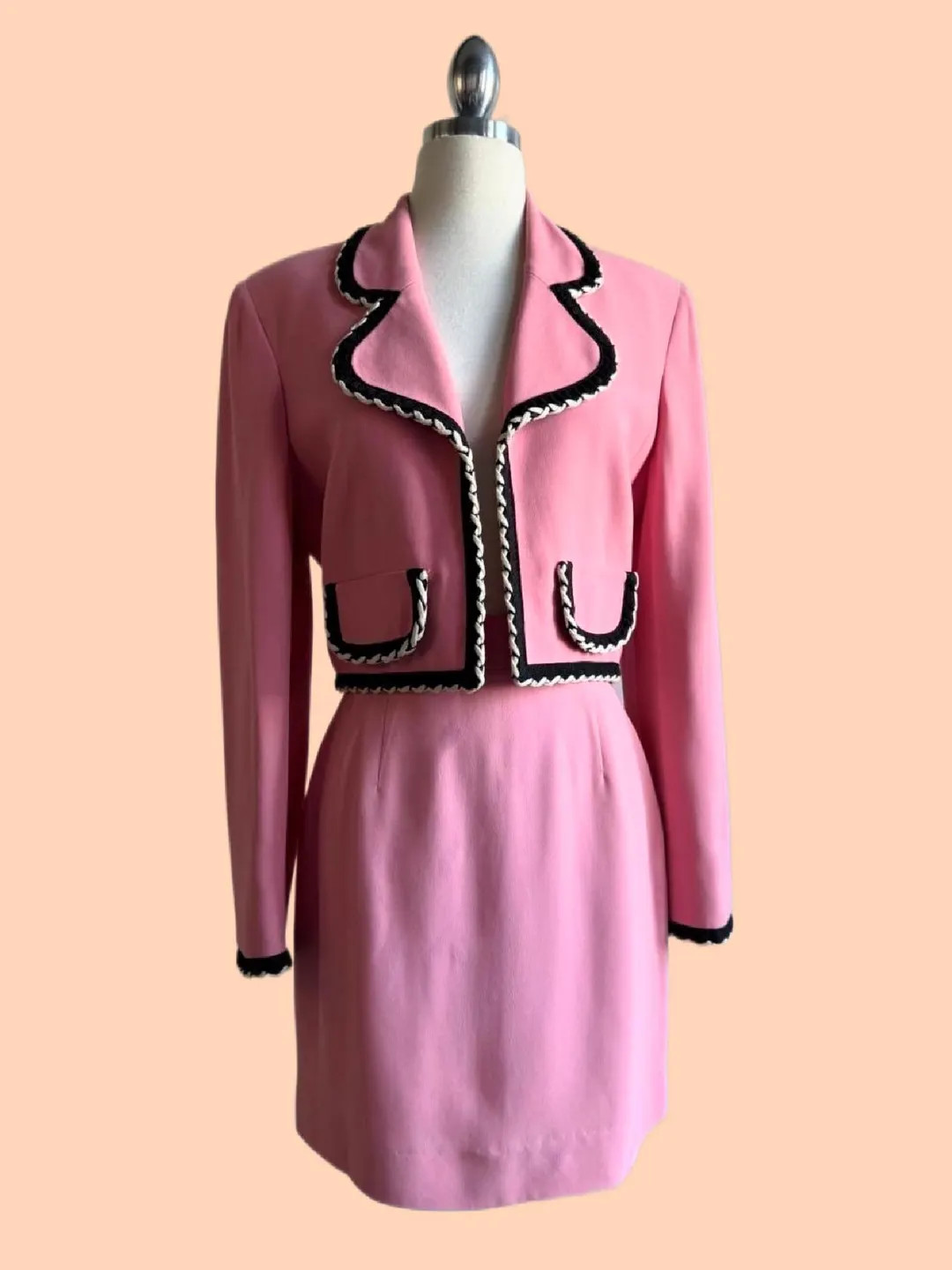Rare 1990's Vintage Moschino Cheap and Chic Pink Skirt Suit - Etsy | Etsy (US)