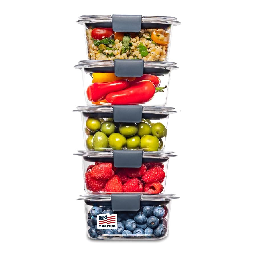 Rubbermaid Brilliance BPA-Free Food Storage Containers Multi Pack, 1.3 Cup Plastic Containers wit... | Amazon (US)