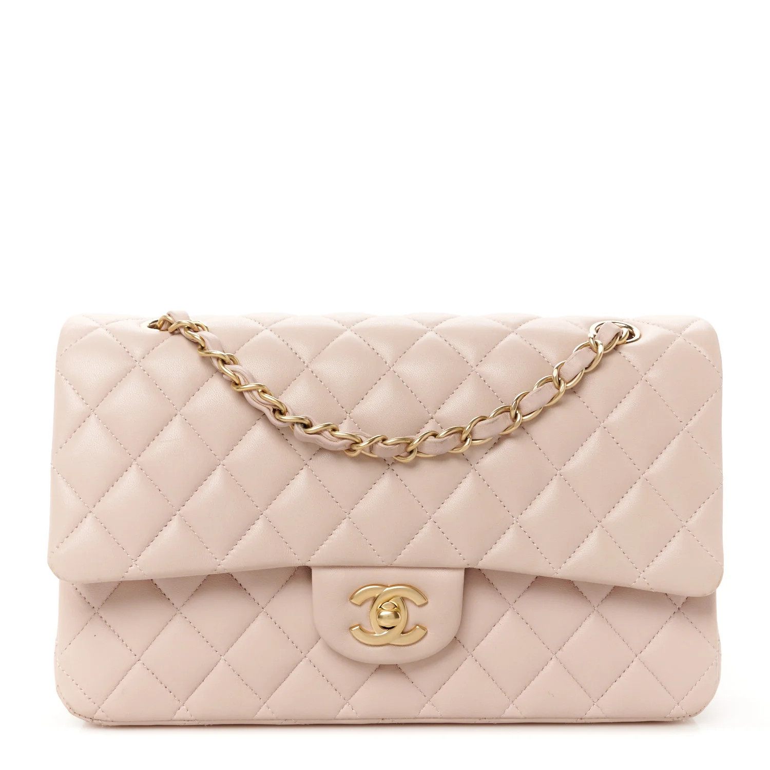 Chanel Lambskin Quilted Medium Double Flap Light Pink | FASHIONPHILE (US)