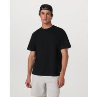Short Sleeve Vuori Heavyweight Cotton T-Shirt - Relaxed Fit | Black | XS, Size Extra Small | Vuori Clothing (US & Canada)