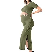 Rnxrbb Women Summer Sleeveless Maternity Dress Pregnancy Tank Scoop Neck Mama Clothes Casual Body... | Amazon (US)