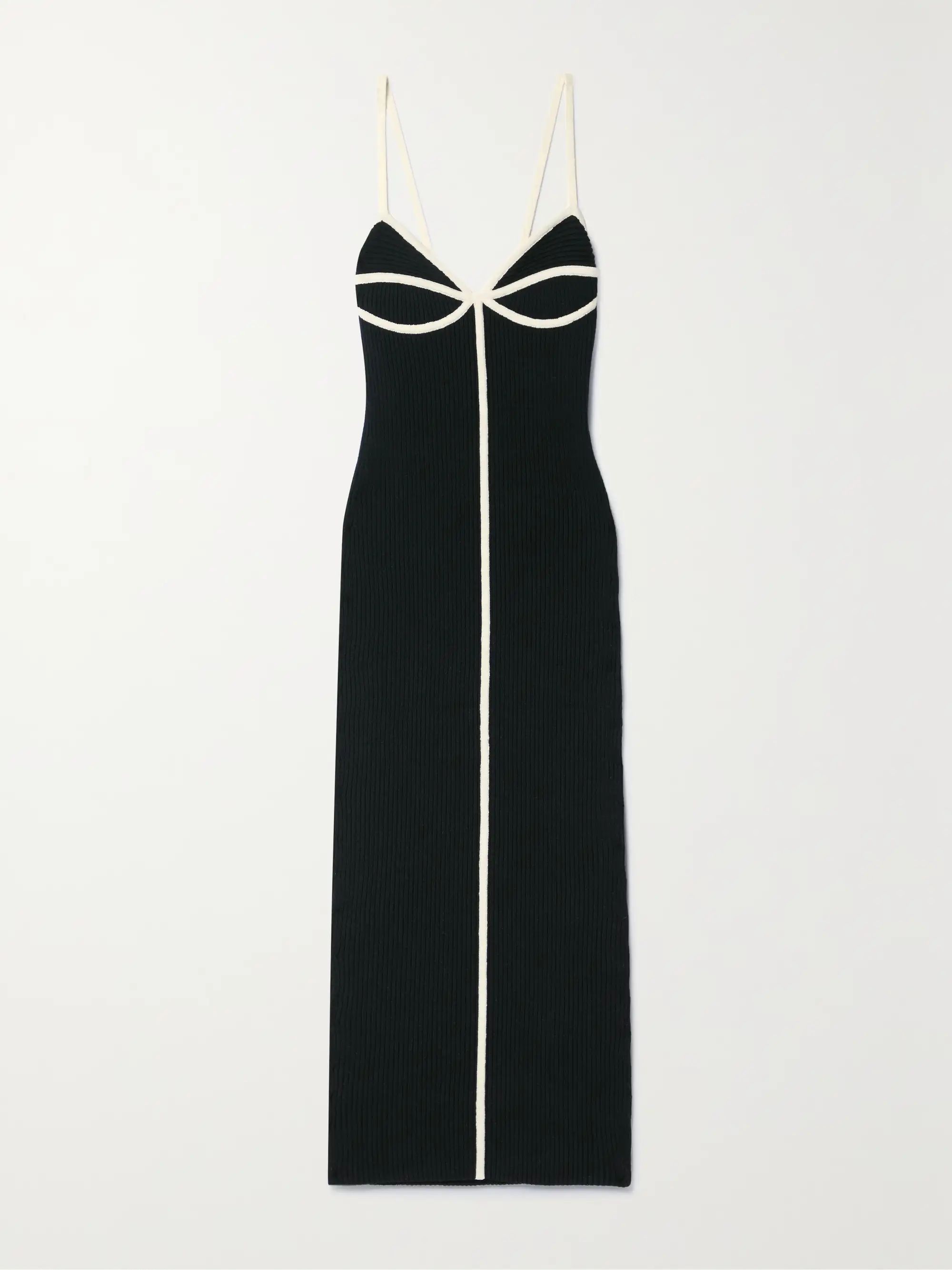 Sasha piped ribbed organic cotton-blend midi dress | NET-A-PORTER (US)