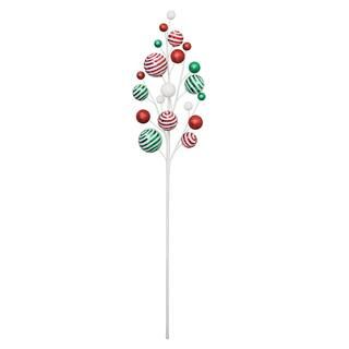 Red, Green & White Mini Ball Ornament Spray by Ashland® | Michaels Stores