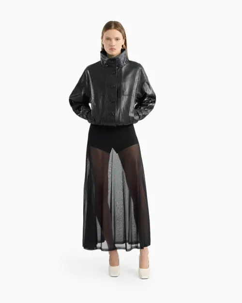 Dodiee Kate Leather Bomber in Black at Nordstrom, Size Small | Nordstrom