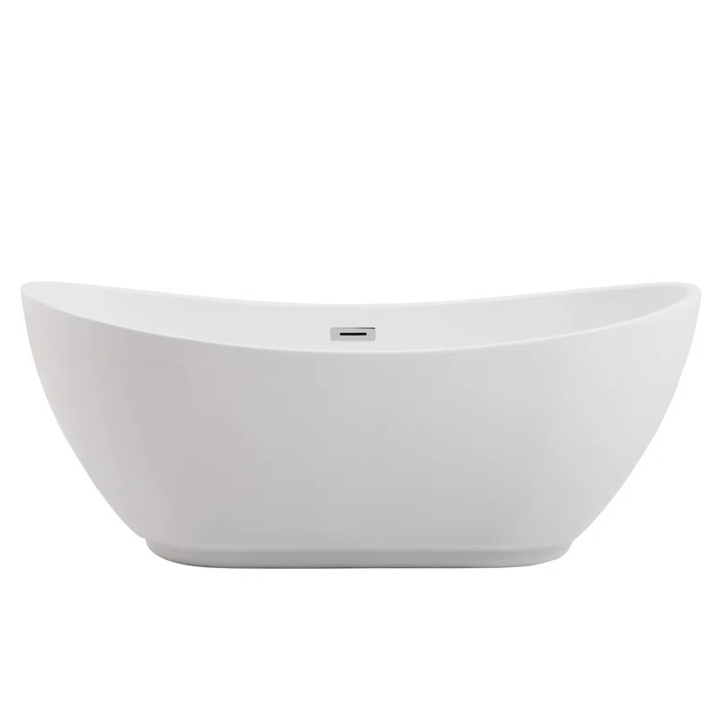 Labrusca 62'' x 28.3'' Freestanding Soaking Fiberglass Bathtub | Wayfair North America