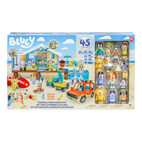 Bluey Friends & Family Beach Set- House Playset 45 Piece Ultimate Mega Set-Large-Includes Sticker Sheet! | Amazon (US)