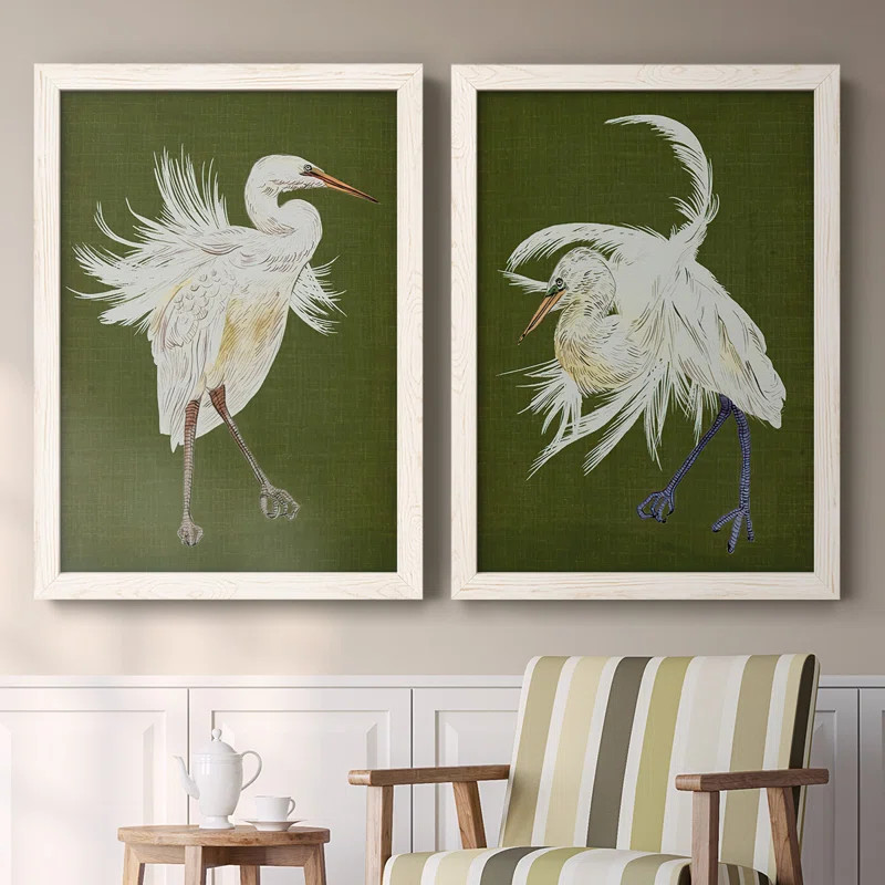 " Heron Plumage I " 2 - Pieces Painting Print (Set of 2) | Wayfair North America